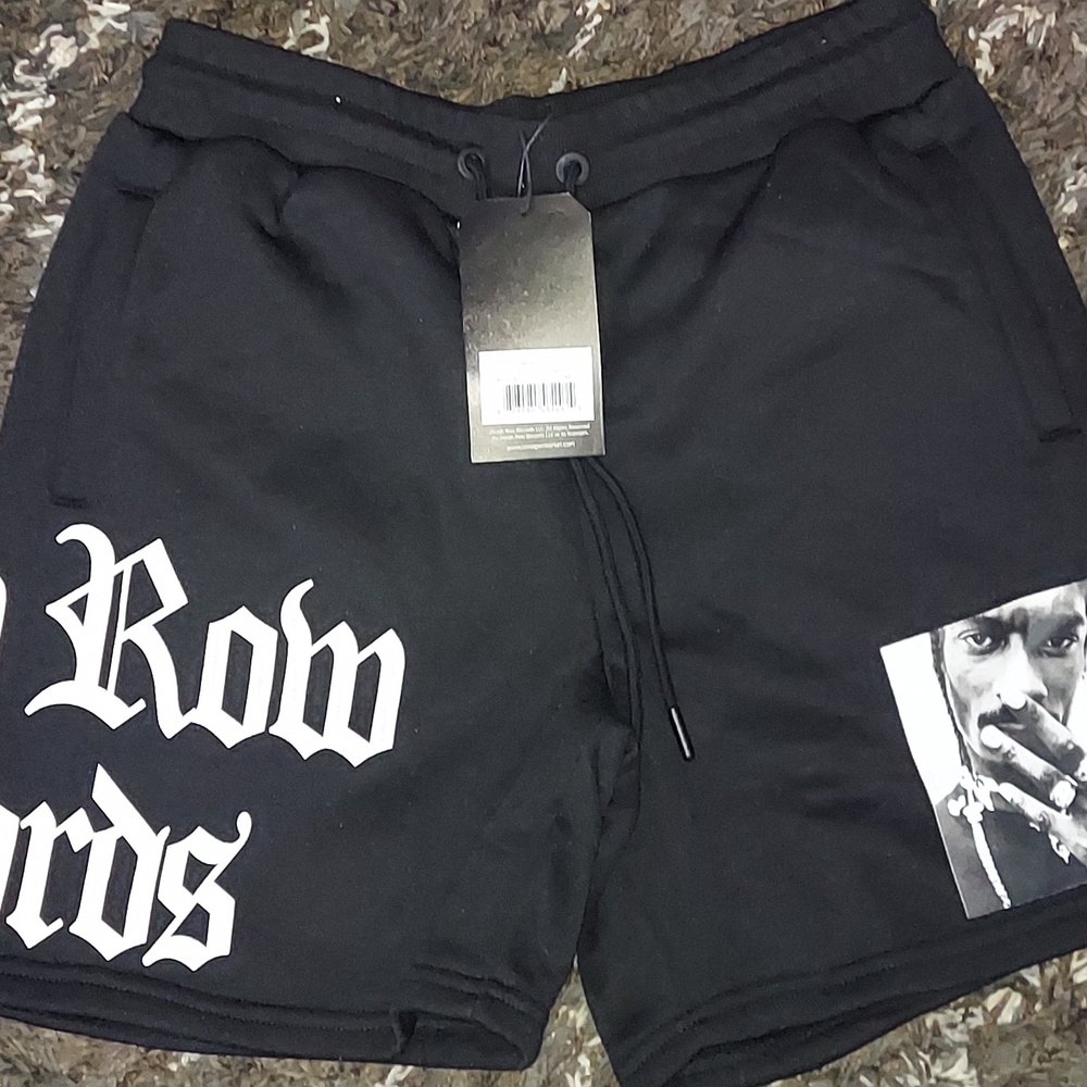 Death Row Records Snoop Dogg Black Fleece Shorts – Men’s Medium